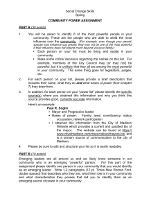 Community Power Assignment - Social Change Skills