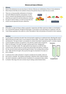 Mixtures and Types of Mixtures