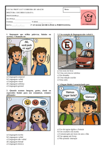 1&ordf; Avalia&ccedil;&atilde;o de L&iacute;ngua Portuguesa: Exerc&iacute;cios e Quest&otilde;es