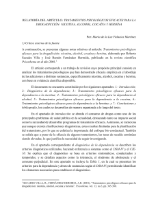 Resumen: Tratamientos psicol&oacute;gicos para la drogadicci&oacute;n