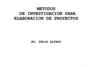M&eacute;todos de Investigaci&oacute;n para Elaboraci&oacute;n de Proyectos