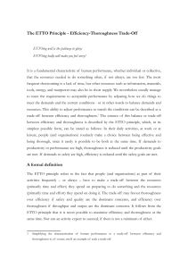 The ETTO Principle: Efficiency-Thoroughness Trade-Off