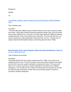 Annotated Bibliography: Feminist Theory & Trifles