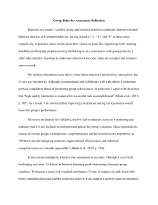 Group Behavior Assessment Reflection