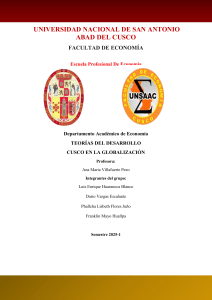 Cusco en la Globalizaci&oacute;n: An&aacute;lisis del Impacto Econ&oacute;mico y Social