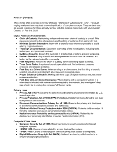 Digital Forensics in Cybersecurity Study Notes v4