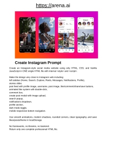 Instagram Clone HTML CSS JavaScript Project Prompt
