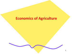 Economics of Agriculture: Chapter 1