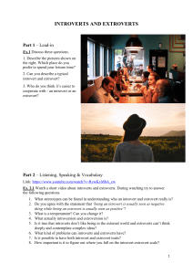 Introverts and Extroverts: A Lesson Plan