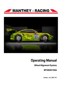 Manthey Racing Wheel Alignment System Operating Manual