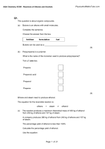 AQA Chemistry GCSE Reactions of Alkenes and Alcohols Exam Questions