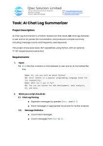 AI Chat Log Summarizer Project Description