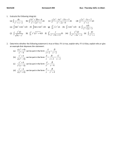 Math230 Homework #04: Calculus Integrals