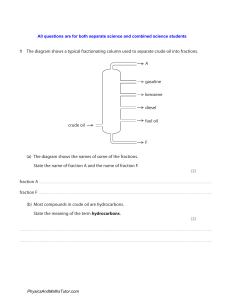 Crude Oil Separation & Hydrocarbons Exam