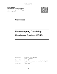 UN PCRS Guidelines: Peacekeeping Capability Readiness System
