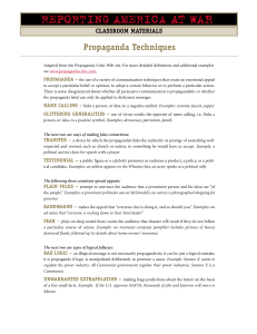 Propaganda Techniques Classroom Materials