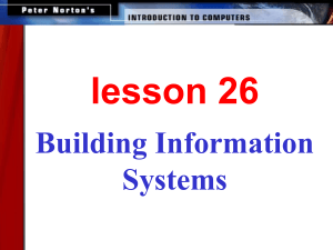 Lesson 26: Building Information Systems
