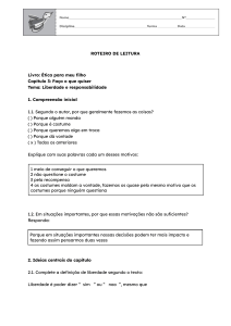 Roteiro de Leitura: &Eacute;tica para meu filho - Cap&iacute;tulo 3