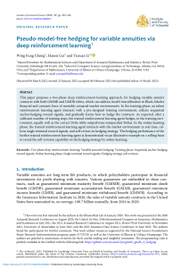 Pseudo-model-free hedging for variable annuities via deep reinforcement learning