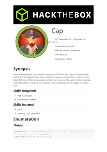 Cap HackTheBox Write-up: IDOR & Linux Capabilities