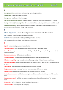 Economic Definitions and Terms for CIE