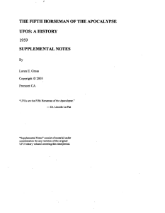 UFOs: A History 1959 Supplemental Notes by Loren E. Gross