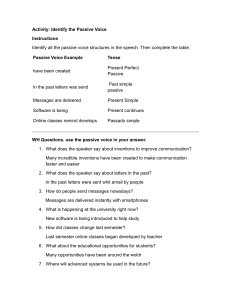 Identify the Passive Voice Worksheet