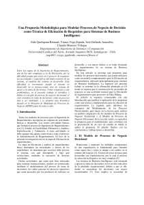 Metodolog&iacute;a para Modelar Procesos de Negocio de Decisi&oacute;n en BI