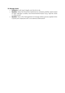 Manage Assets: Asset Integrity & MOC