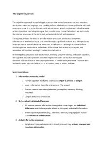 The Cognitive Approach in Psychology