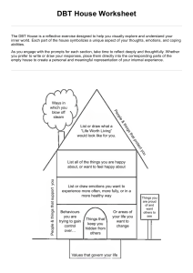 DBT House Worksheet: Reflective Exercise for Inner World Exploration