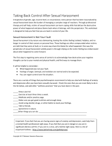 Taking Back Control After Sexual Harassment Worksheet