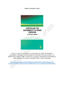Storytelling for Sustainability in Higher Education: A Definition and Its Implications for Education and Communication