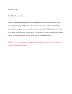 Intro Case - Billy: Tourette's Disorder