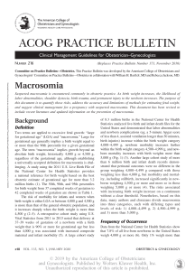ACOG Practice Bulletin 216: Macrosomia Clinical Guidelines