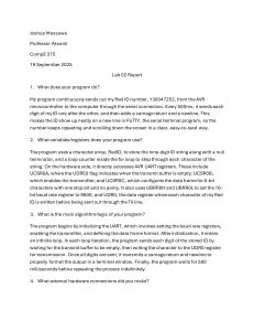 AVR Microcontroller Serial Transmission Lab Report