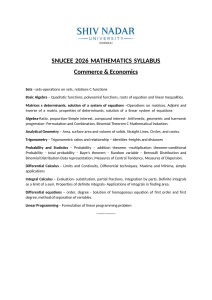SNUCEE 2026 Mathematics Syllabus for Commerce & Economics