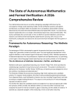 2026 State of Autonomous Mathematics & Formal Verification Review