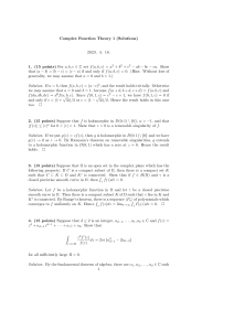 Complex Function Theory 1 Solutions
