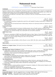 Muhammad Awais Frontend Developer Resume