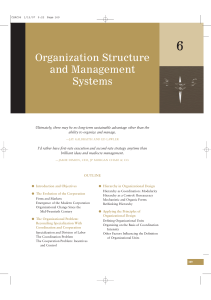 Organization Structure and Management Systems Chapter