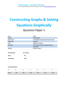 IGCSE Maths Constructing Graphs & Solving Equations Graphically