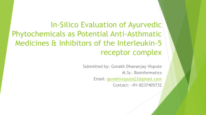 In-Silico Evaluation of Ayurvedic Phytochemicals for Asthma