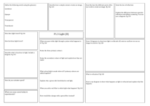 Light Physics Workbook: Reflection, Refraction, Colors