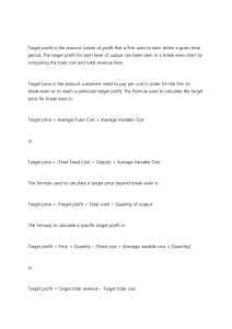 Target Profit & Price Formulas in Business