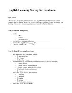 English Learning Survey for Freshmen