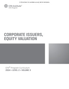 CFA Level 2: Corporate Issuers & Equity Valuation