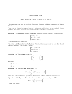 Homework Set 4: Linear Algebra & Differential Equations