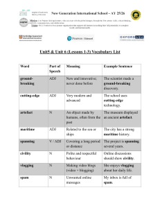Unit 5 & 6 Vocabulary List (Lessons 1-3)