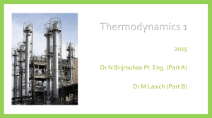 Thermodynamics 1 Course 2025 Textbook